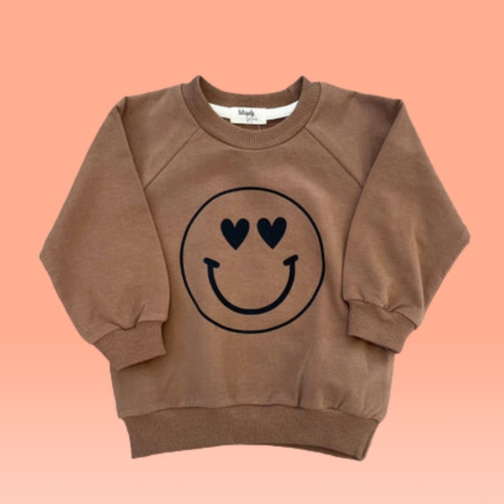 Heart smiley face organic sweatshirt